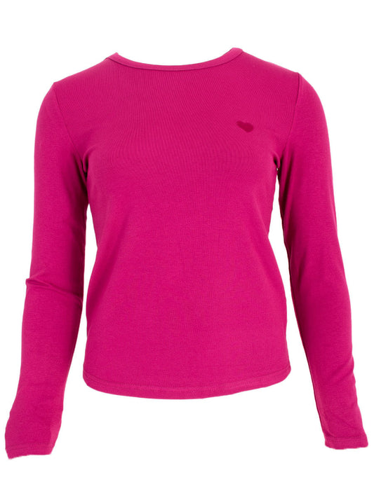 Top met hartje Magenta
