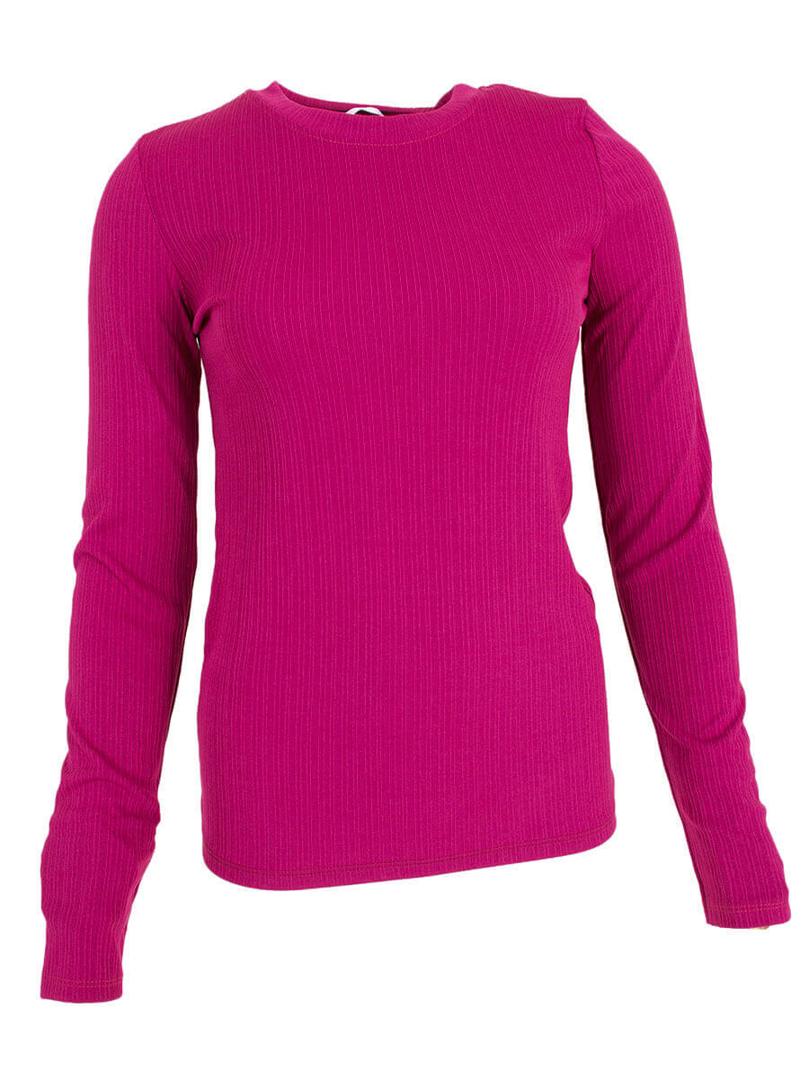 Top met streep Magenta
