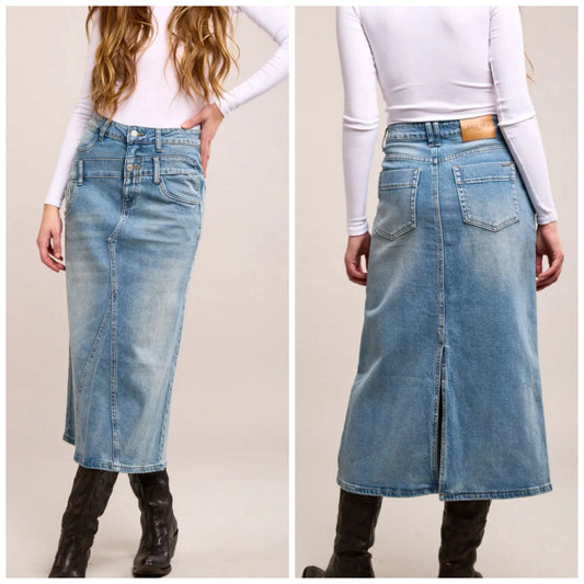 Toxik Double Effect Jeans rok Blauw