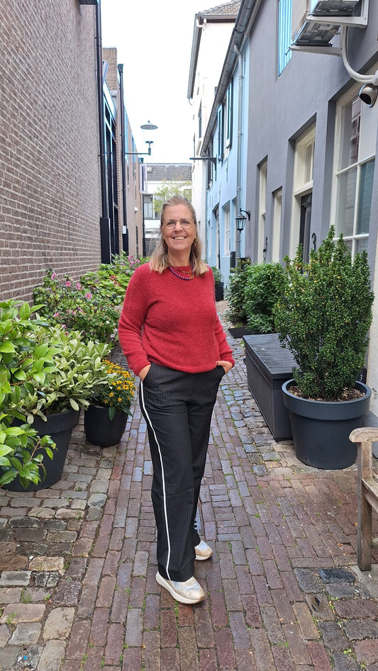 Trui met ronde hals Donkerrood
