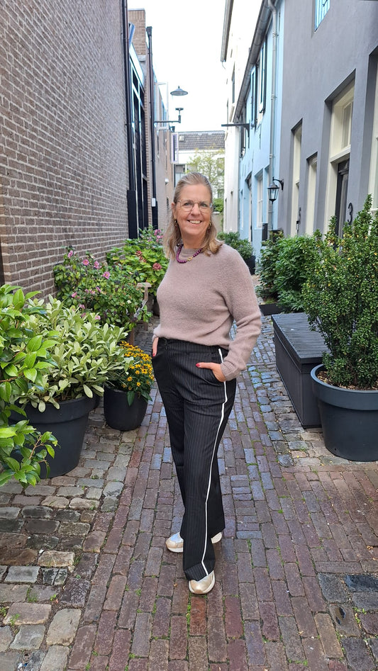 Trui met ronde hals Taupe