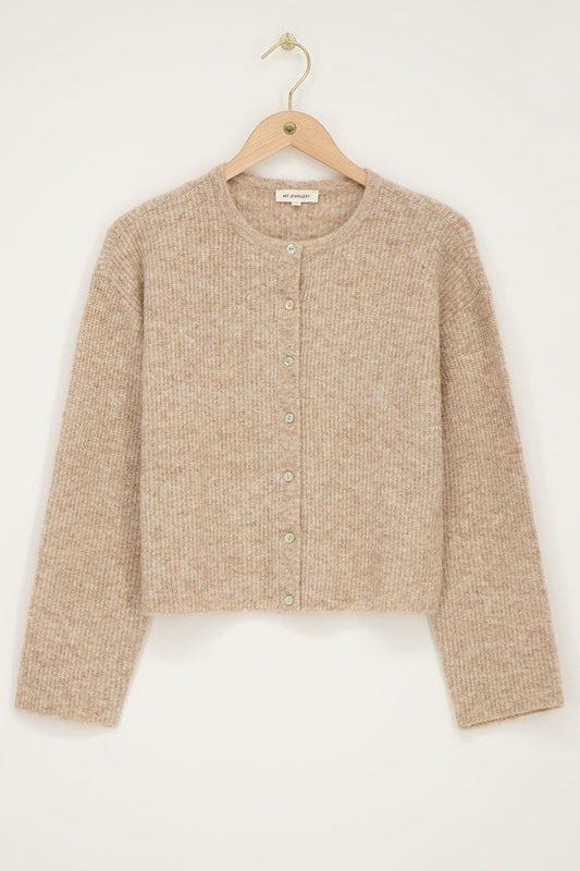 Vestje met knoopjes Beige