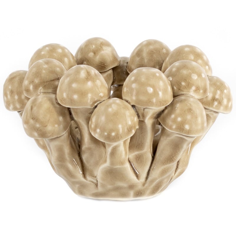 Waxinehouder keramiek shroom beige