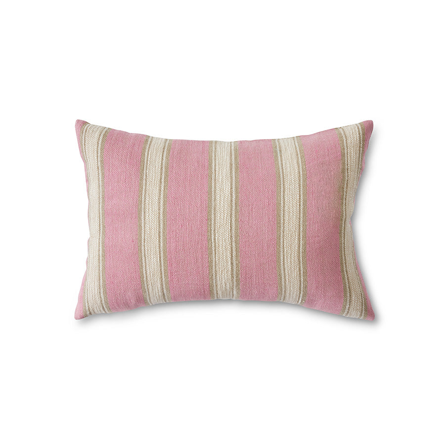 Woven striped cushion blush