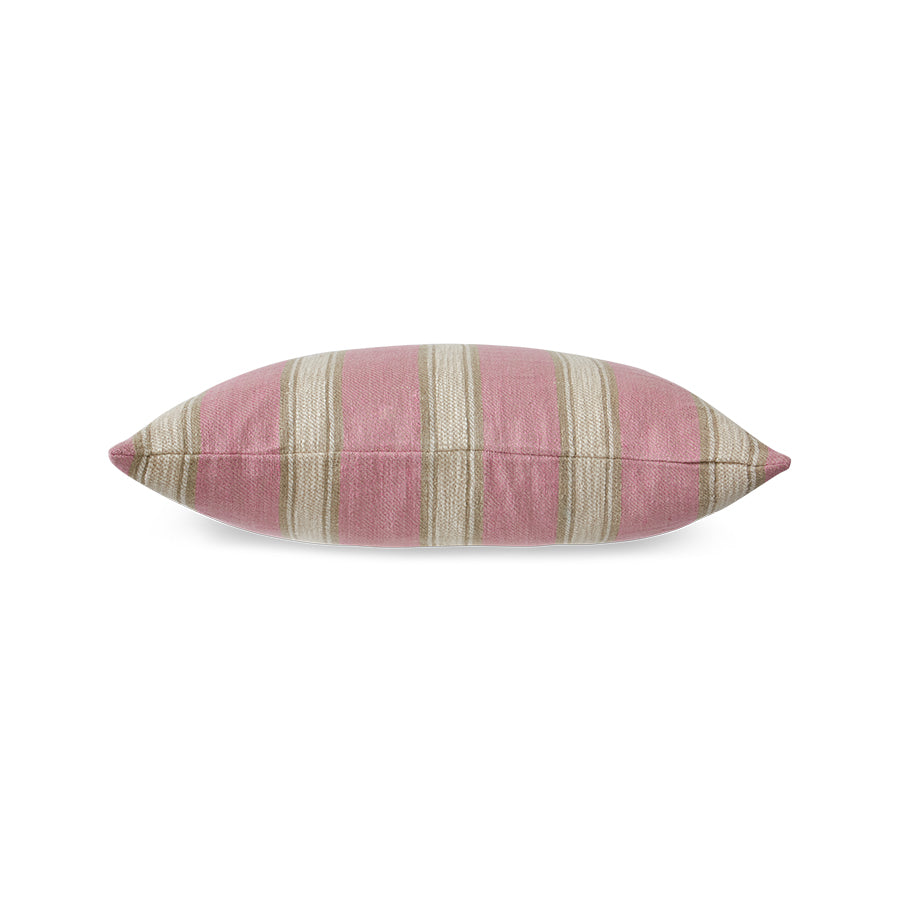 Woven striped cushion blush