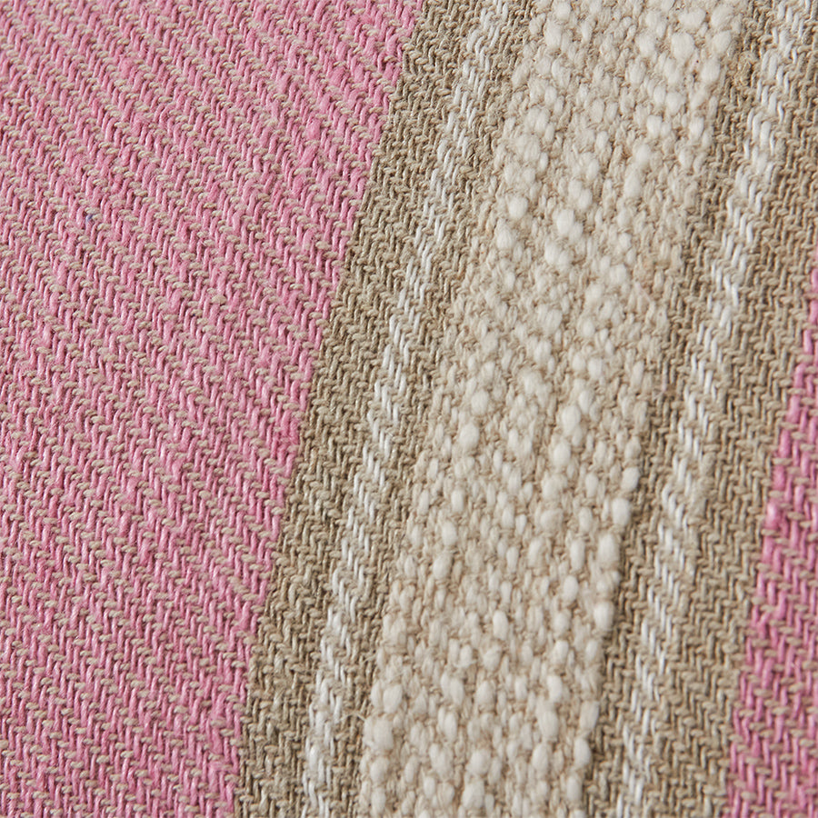 Woven striped cushion blush