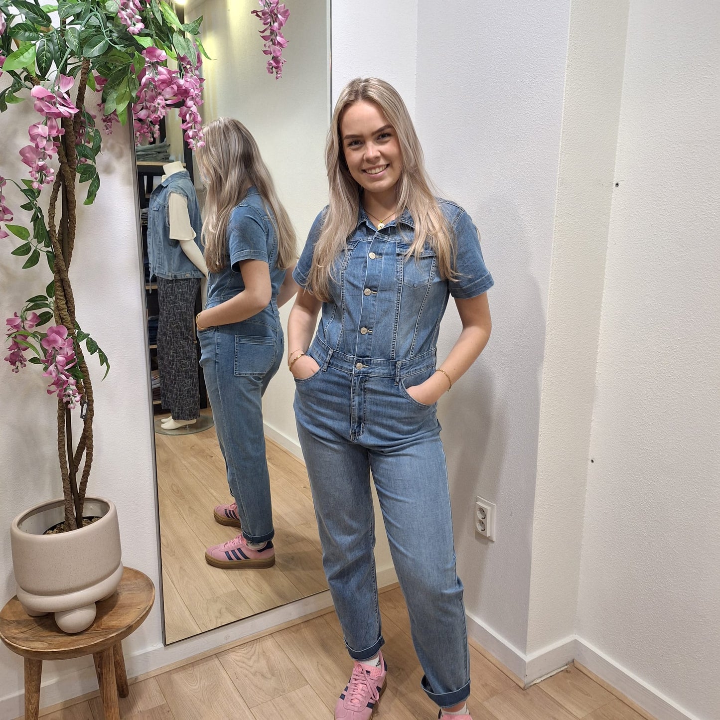 Zac&Zoe Spjiker jumpsuit korte mouw Blauw