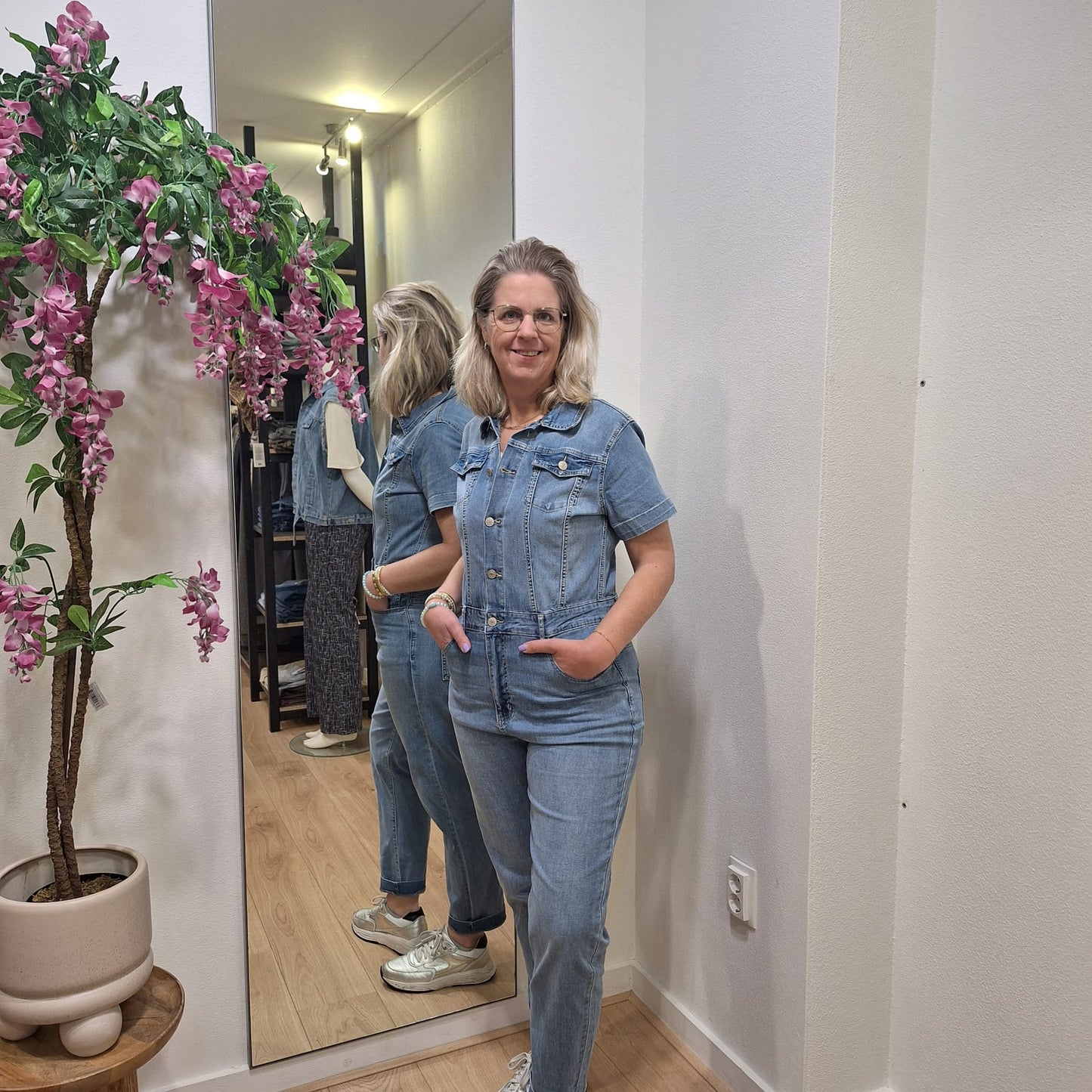 Zac&Zoe Spjiker jumpsuit korte mouw Blauw