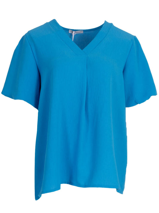Zomertop met pofmouw Blauw