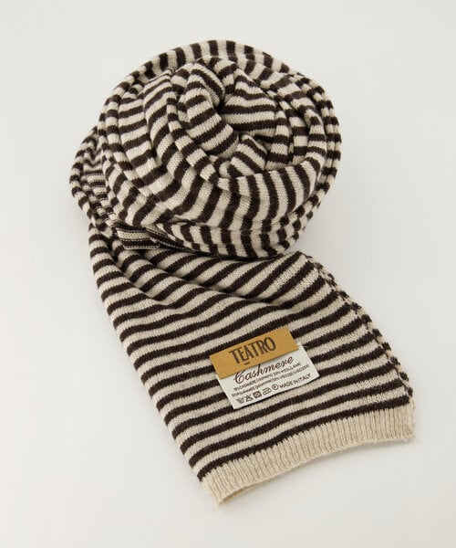 Cashemere sjaal Cassy gestreept Dark Brown