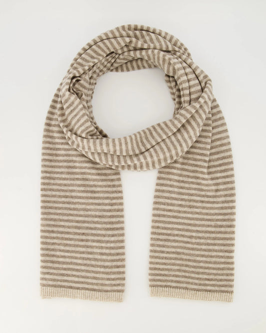 Cashemere sjaal Cassy gestreept Taupe