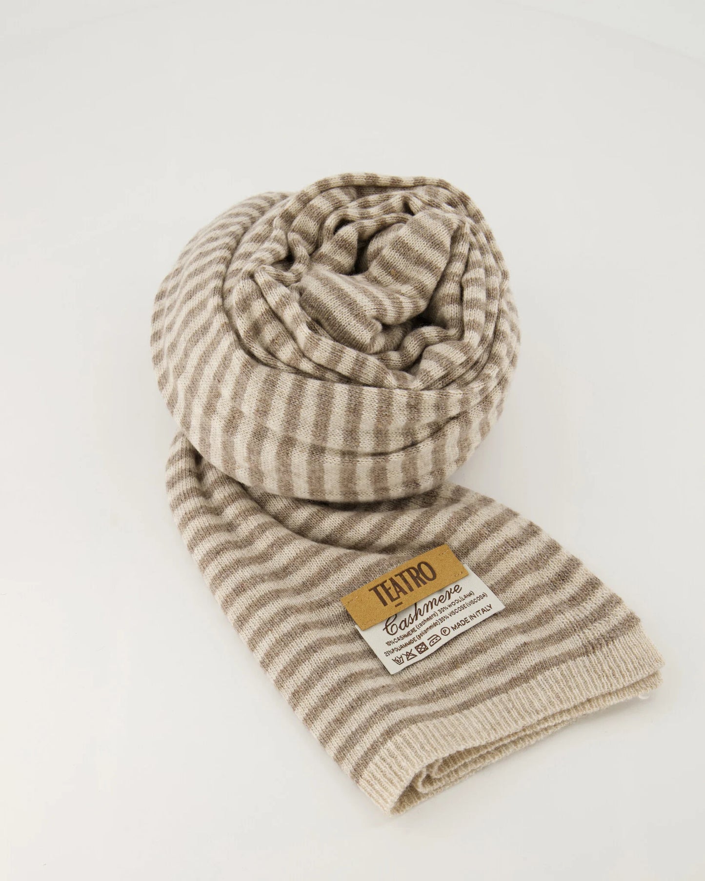 Cashemere sjaal Cassy gestreept Taupe