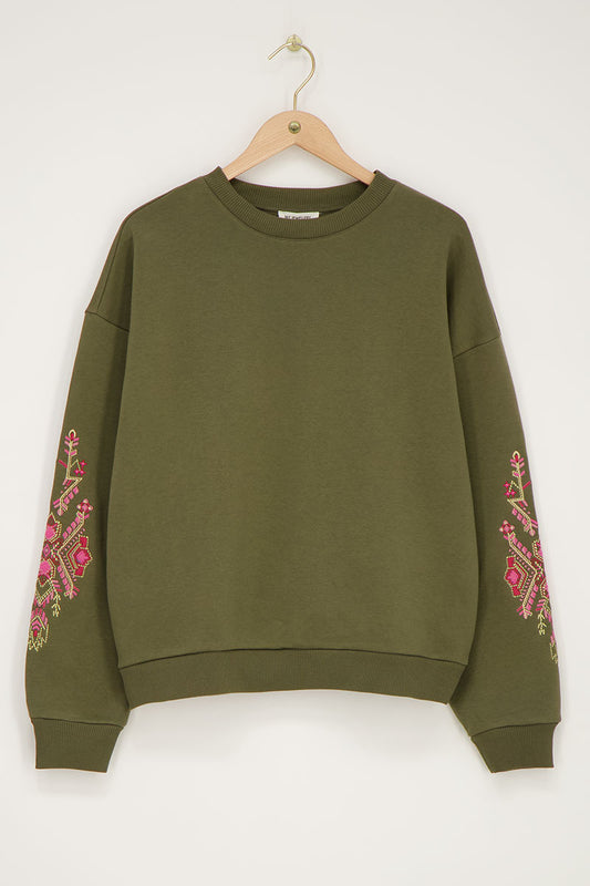 My jewellery sweater embroidery groen Groen