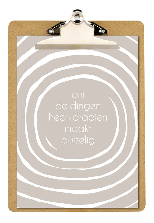 Poster A4 om de dingen heendraaien