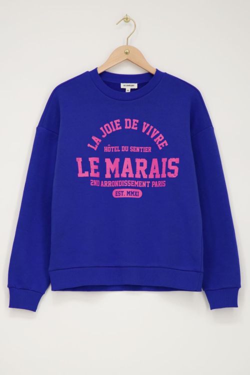 My jewellery sweater la joie de vivre blue Blauw