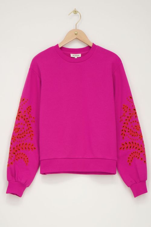 My jewellery sweater met embroidery roze Roze