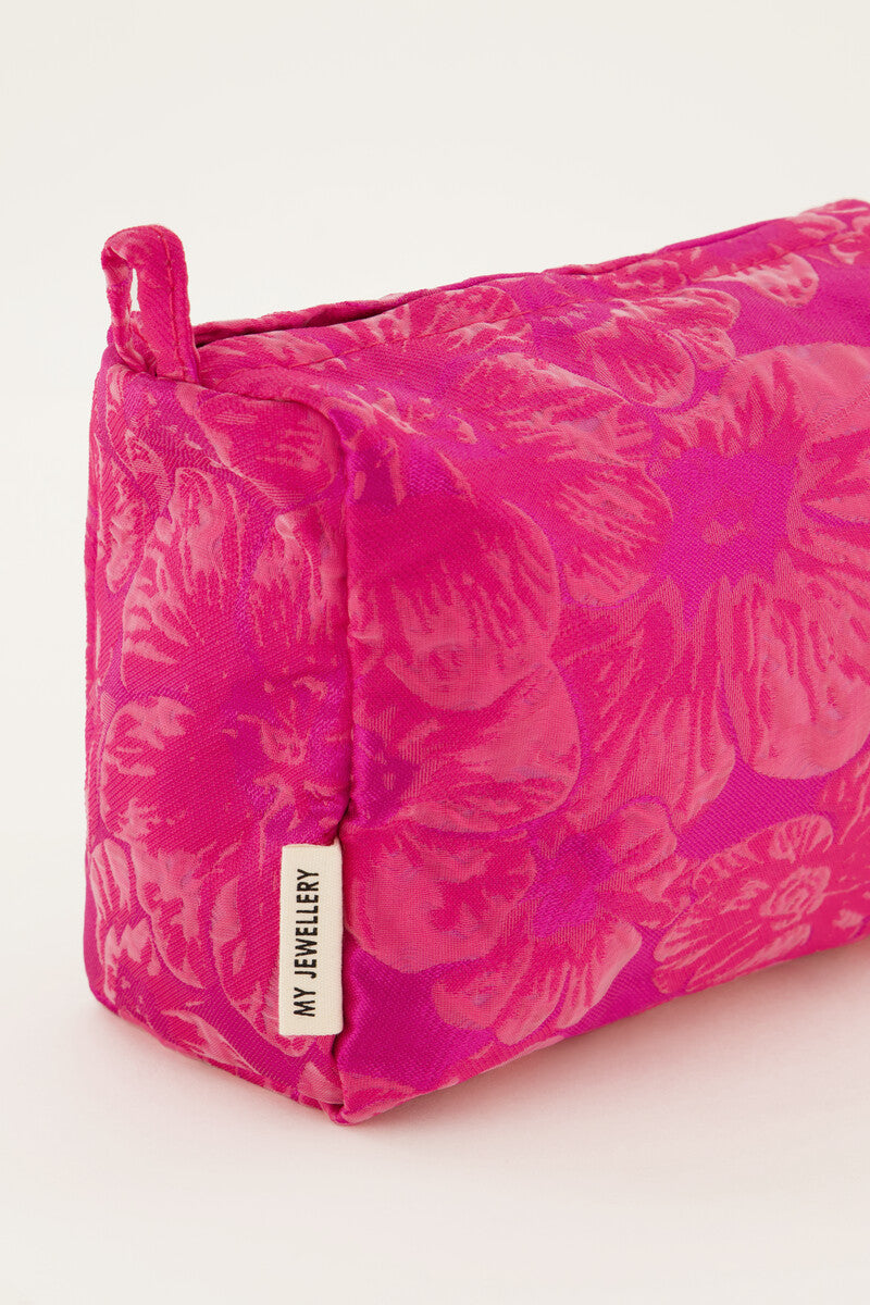 My jewellery Roze jacquard toilettas set