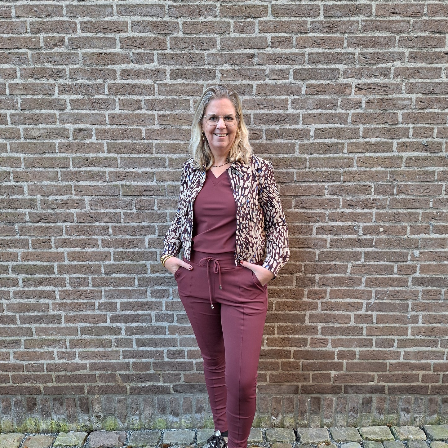 Mi piace Skinny Trousers  Bonded Burgundy