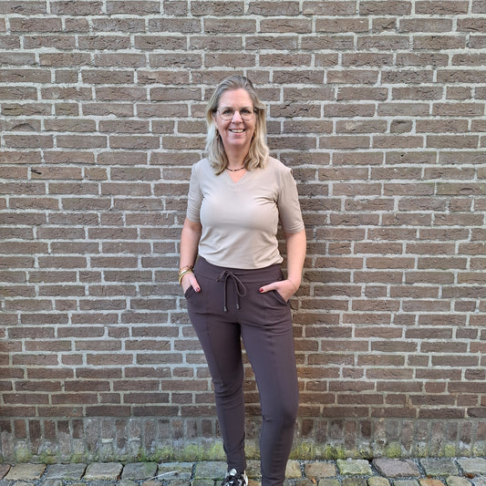 Mi Piace Shirt V Neck Ribbed Falcon