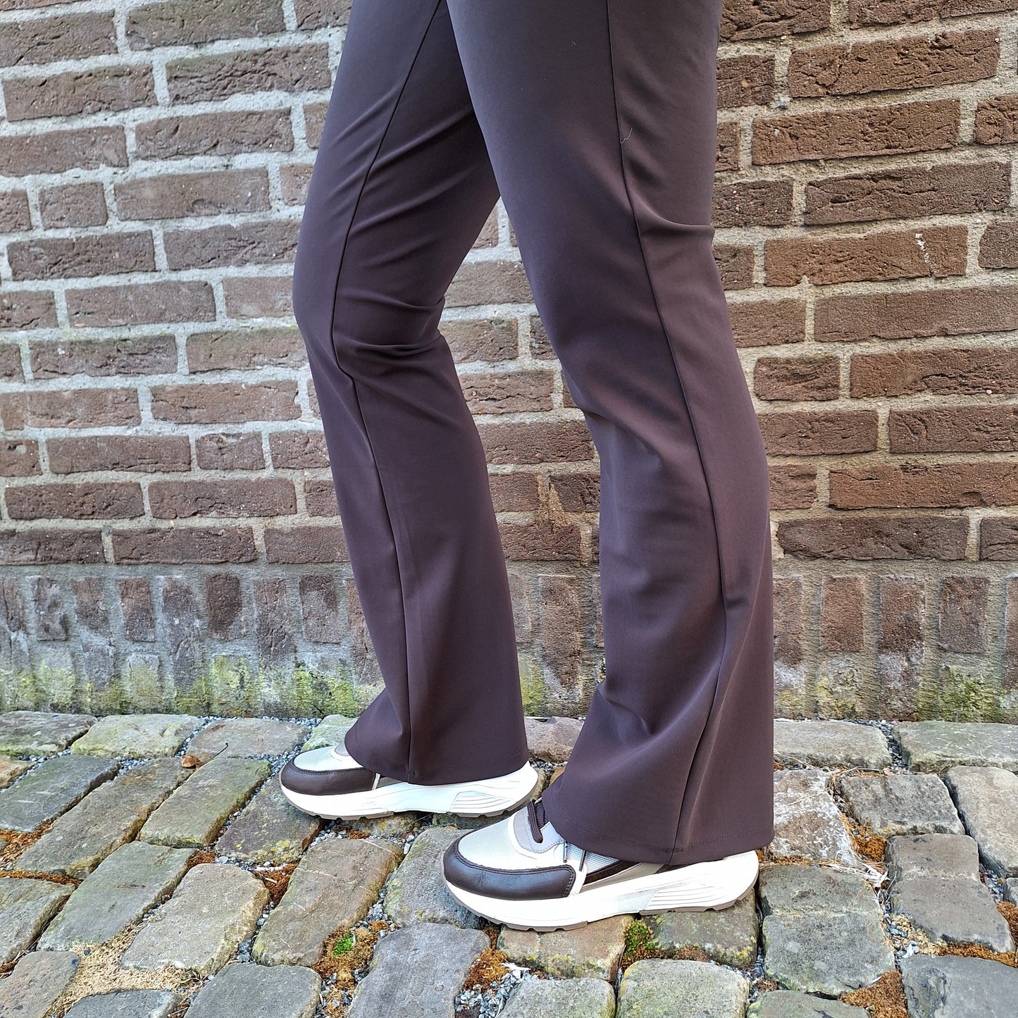 Mi Piace broek flared bonded  Espresso