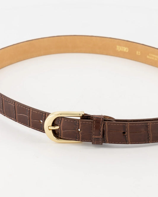 Suus  Croco Riemen met gesp  Hazelbruin Dark Brown